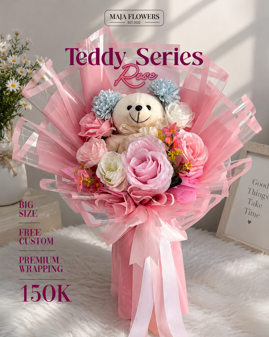 Teddy Series - Rose Big Size - Buket Maja